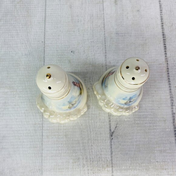 2004 Giftco Trad Applejack LIGHTHOUSE COVE Ceramic Salt & Pepper Shakers NEW - Picture 8 of 15